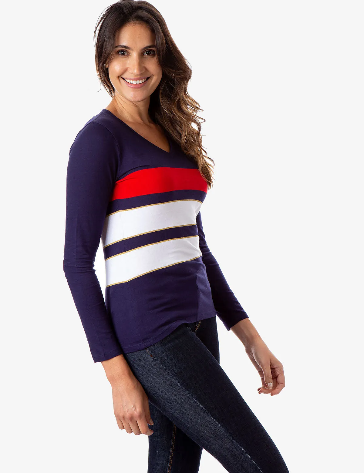 COMBO STRIPE LONG SLEEVE T-SHIRT