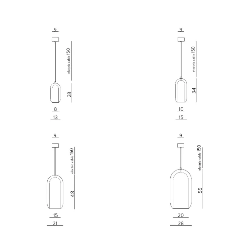 Contemporary Double-Chamber Glass Pendant