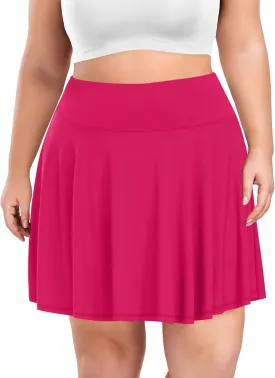 COOTRY Women's Plus Size Pleated Tennis Skirt with Shorts Athletic Golf Skorts with Pockets High Waisted Workout Skirts