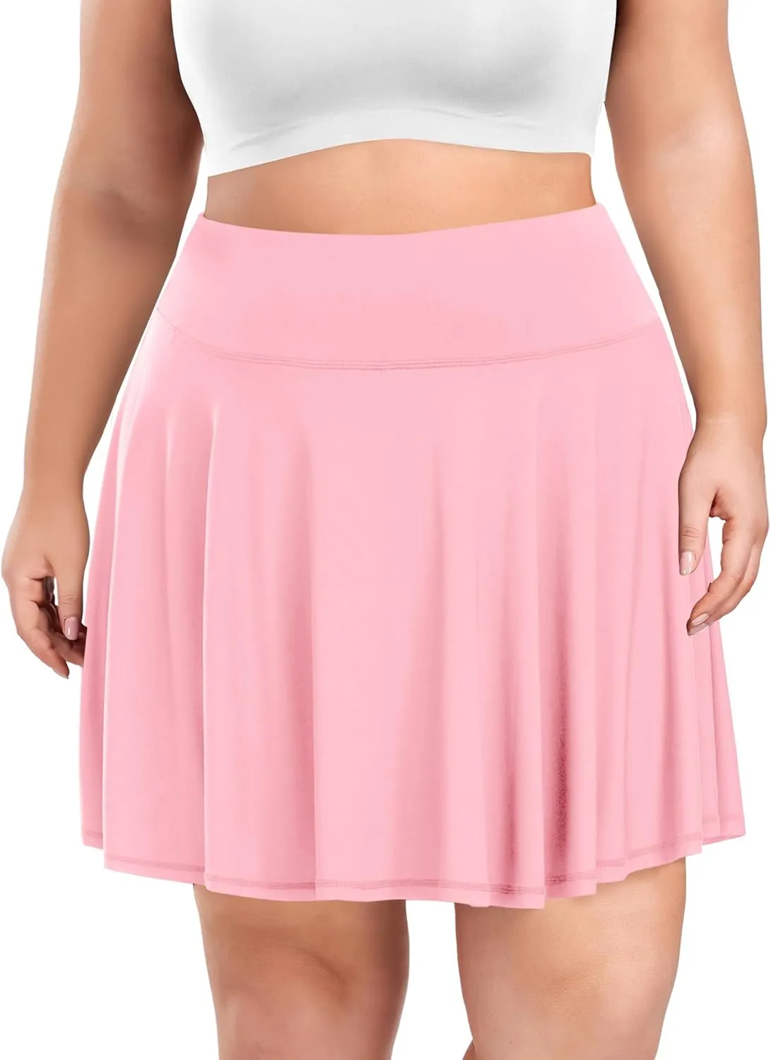 COOTRY Women's Plus Size Pleated Tennis Skirt with Shorts Athletic Golf Skorts with Pockets High Waisted Workout Skirts