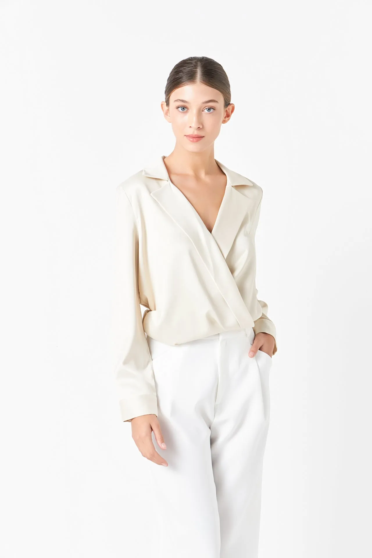 Endless Rose - Wrapped Satin Blouse