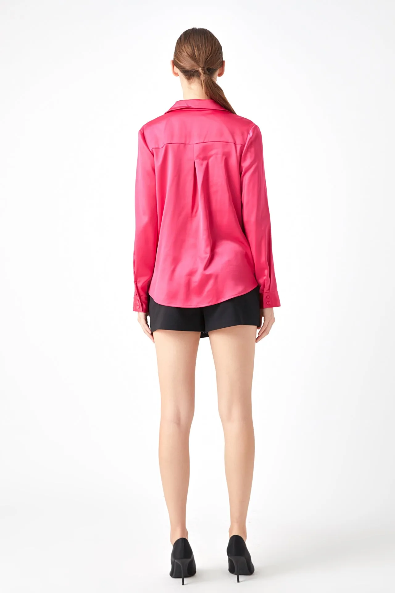 Endless Rose - Wrapped Satin Blouse