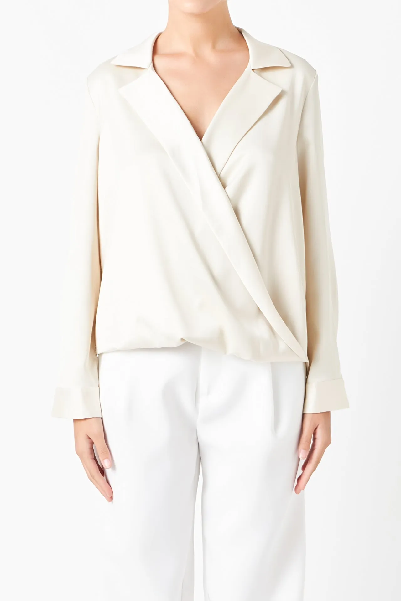 Endless Rose - Wrapped Satin Blouse