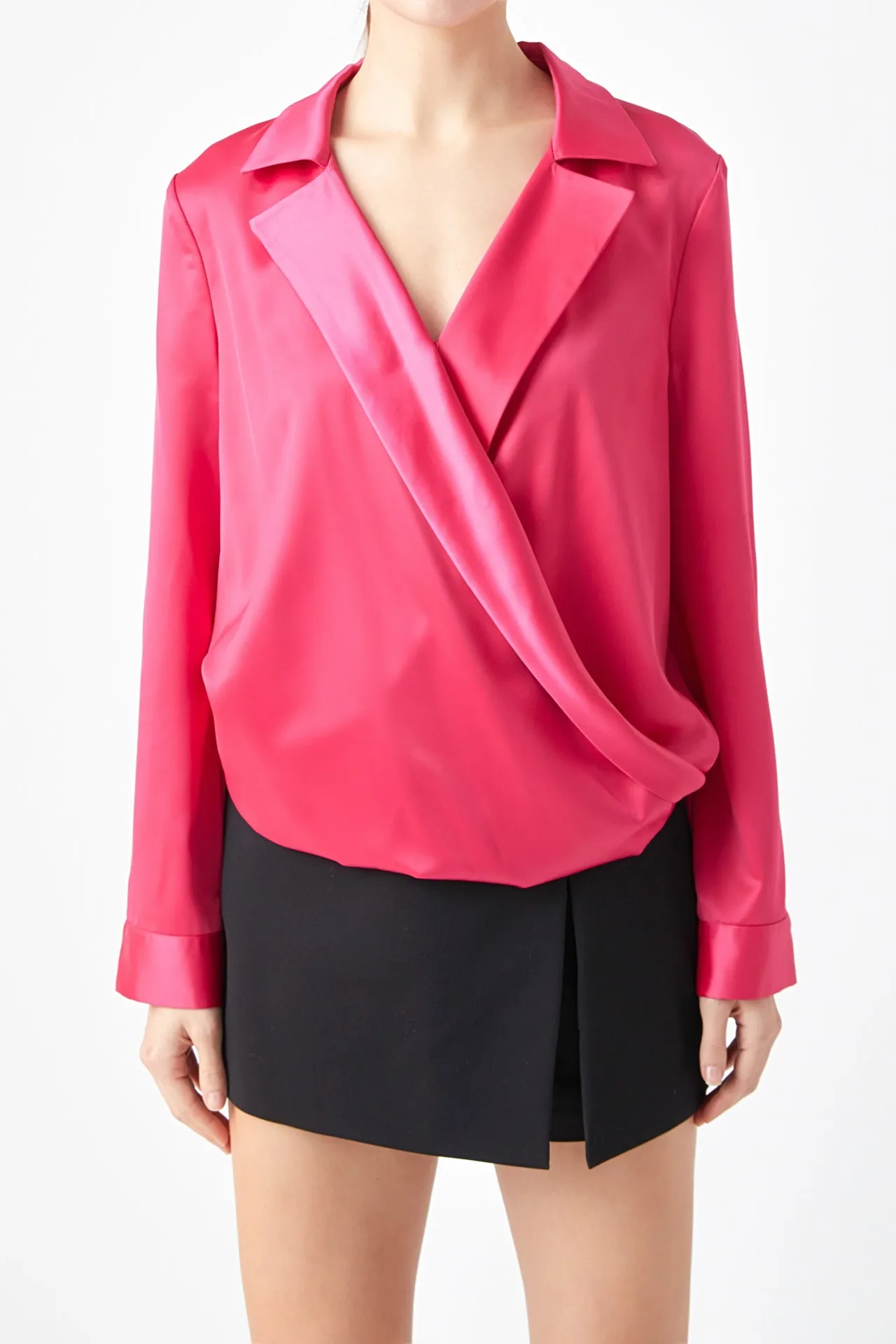 Endless Rose - Wrapped Satin Blouse