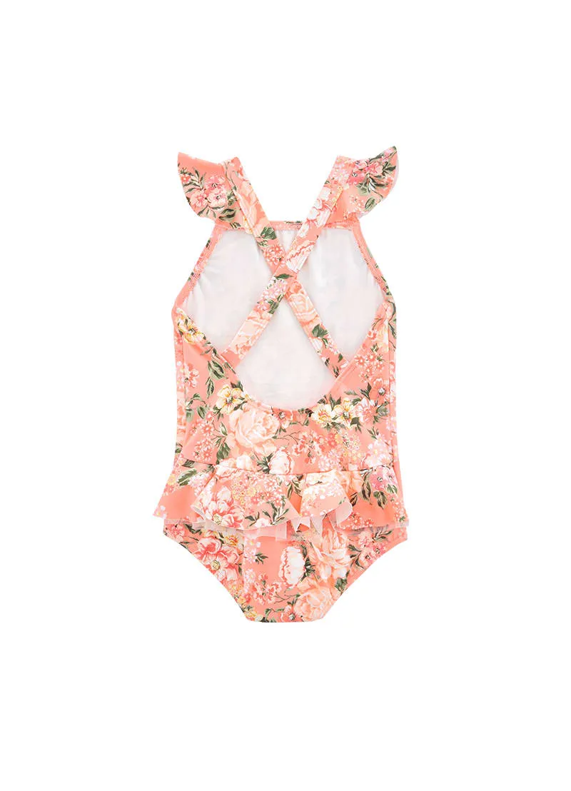 Forget Me Not Girls Ruffle Tank - Blossom Pink