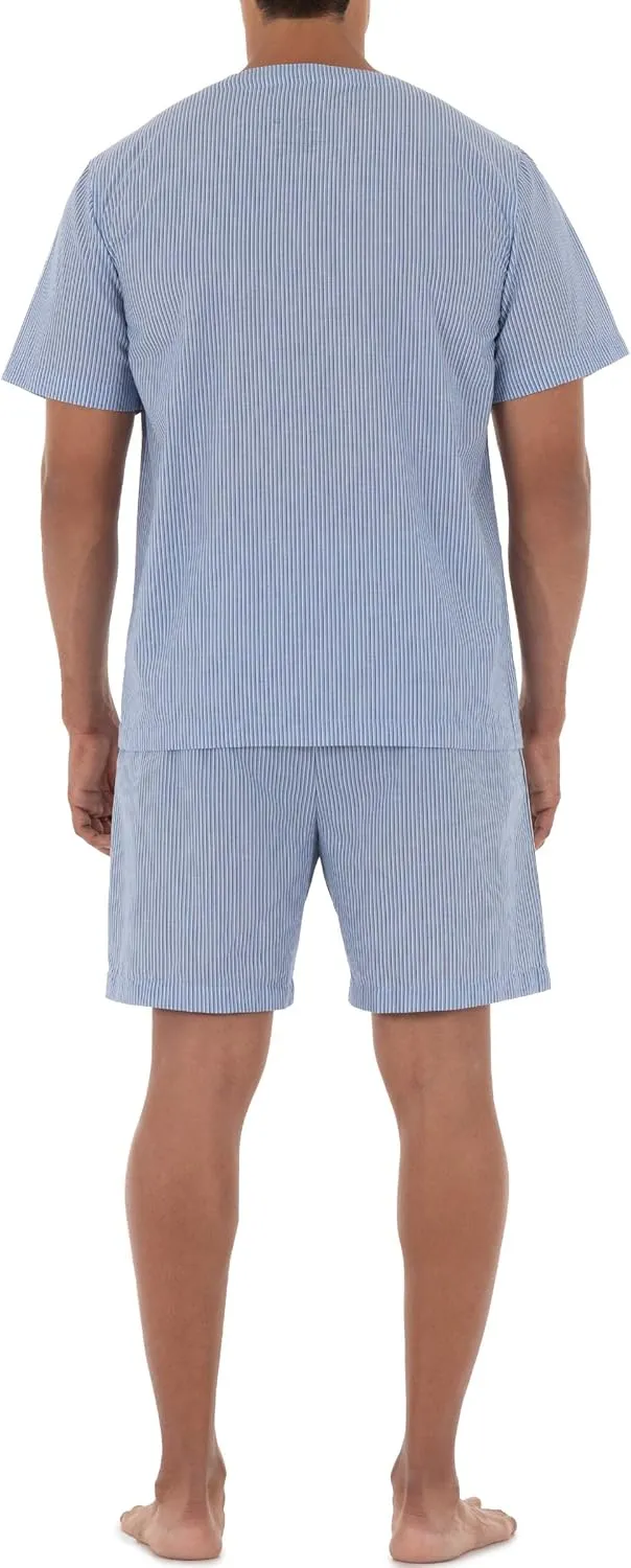 Fruit of the Loom Men's Broadcloth Short Sleeve Pajama Set