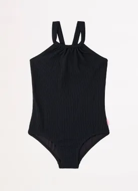 Girls Essential Crossback One Piece - Black