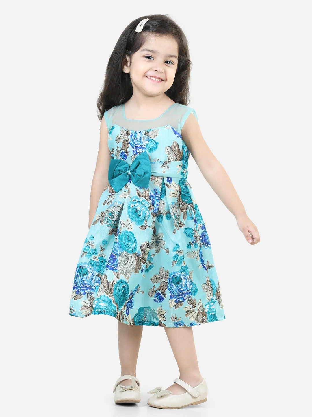 Girl's Silk Blue Dresses - Bownbee