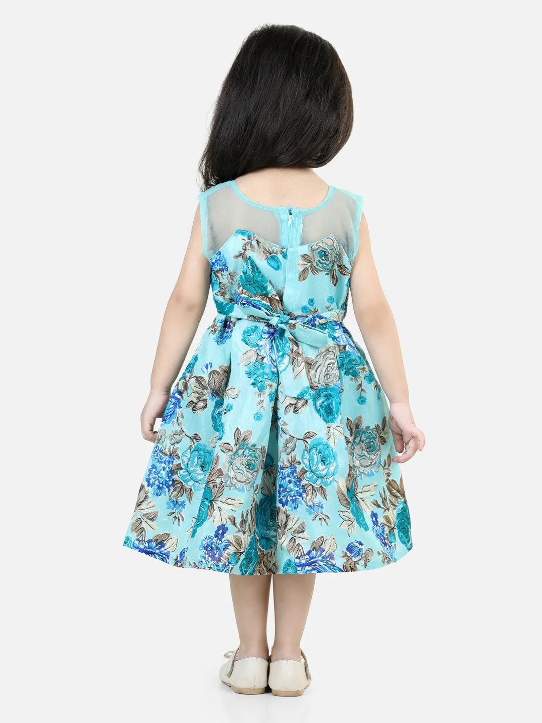 Girl's Silk Blue Dresses - Bownbee
