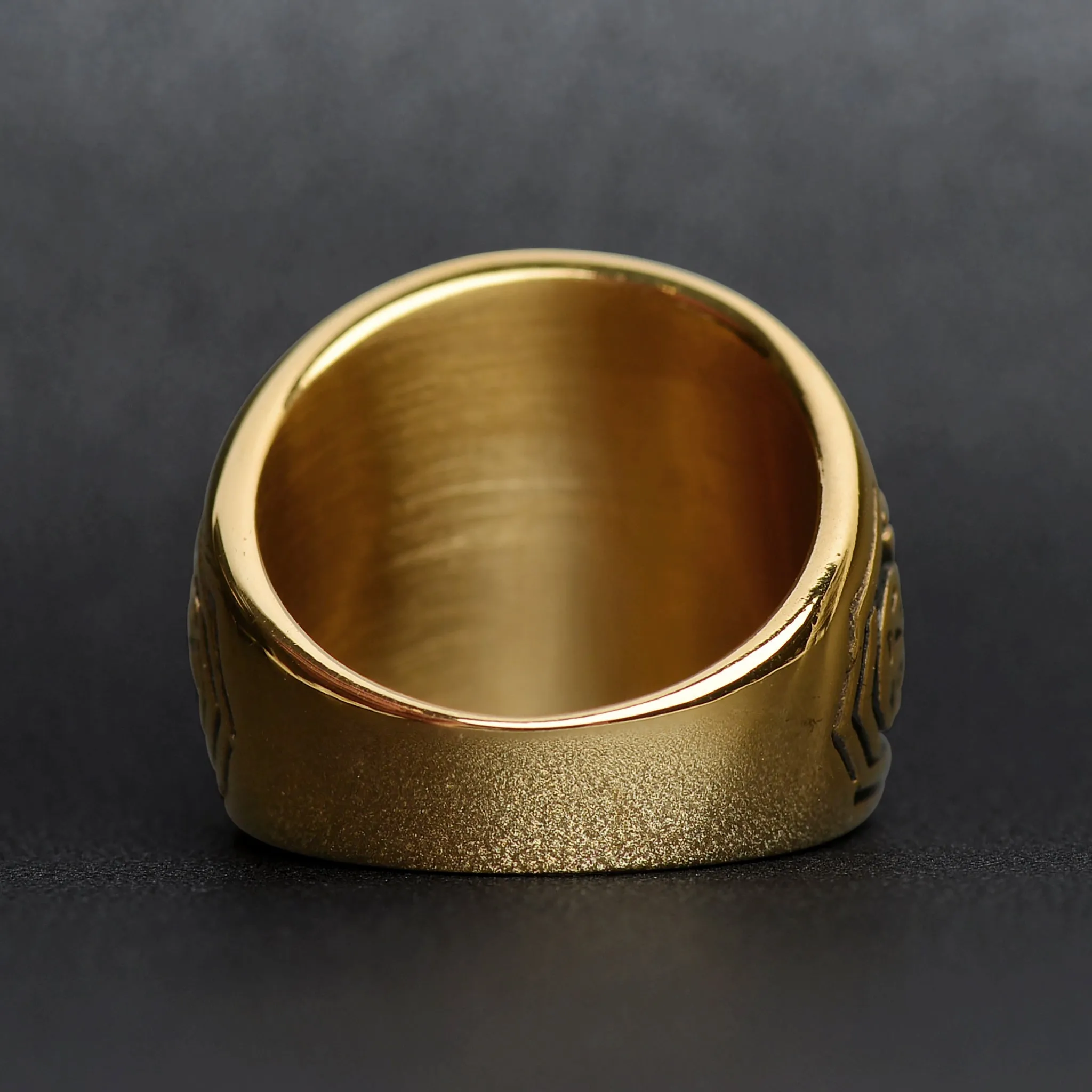 Gold United States Coast Guard Blue Center Stainless Steel Ring / MCR6010
