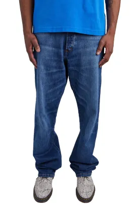Optimized Product Title: Heron Preston Distressed X-Ray Wash Blue Denim Jeans