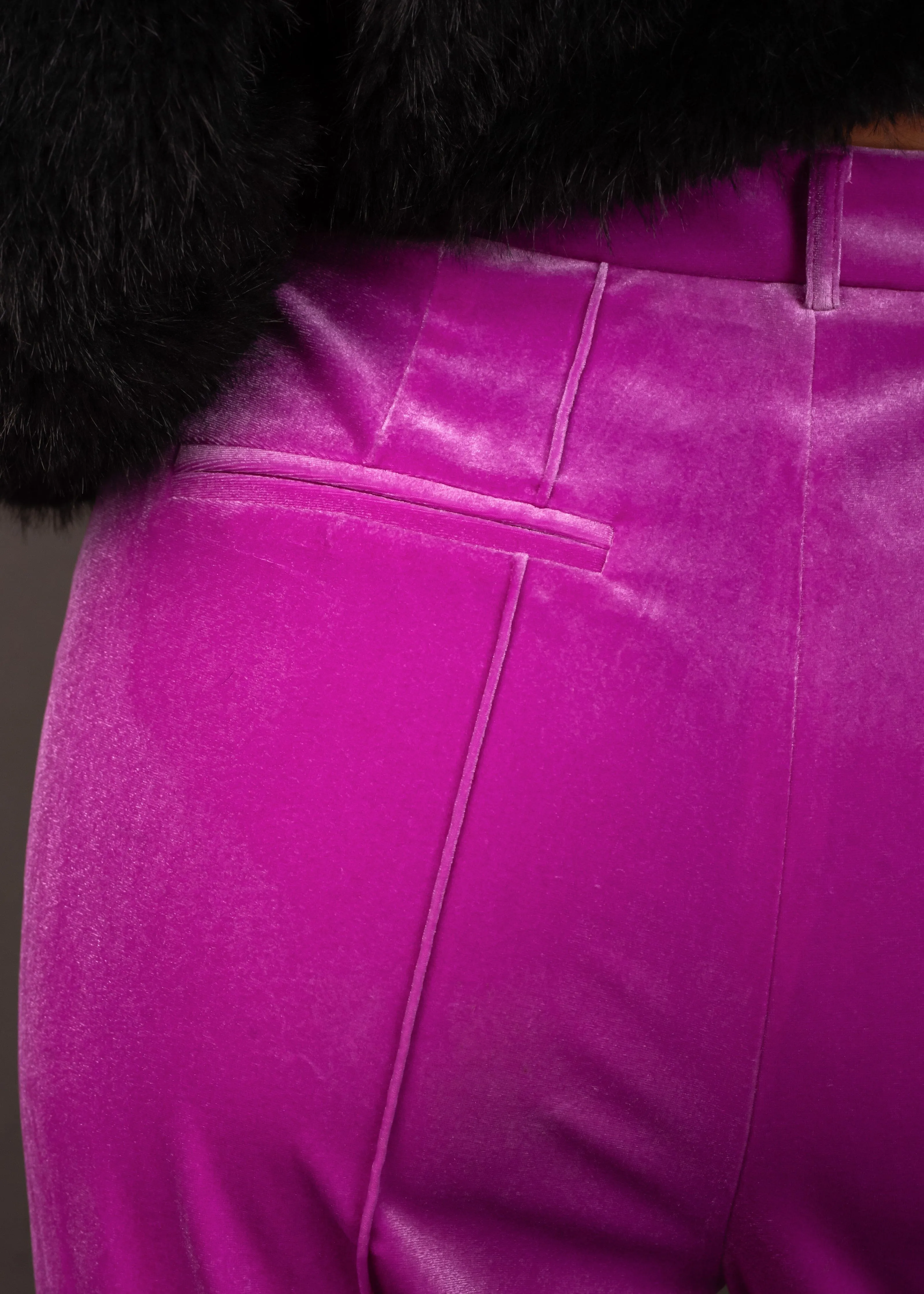 Hot Pink Velvet Dress Pants