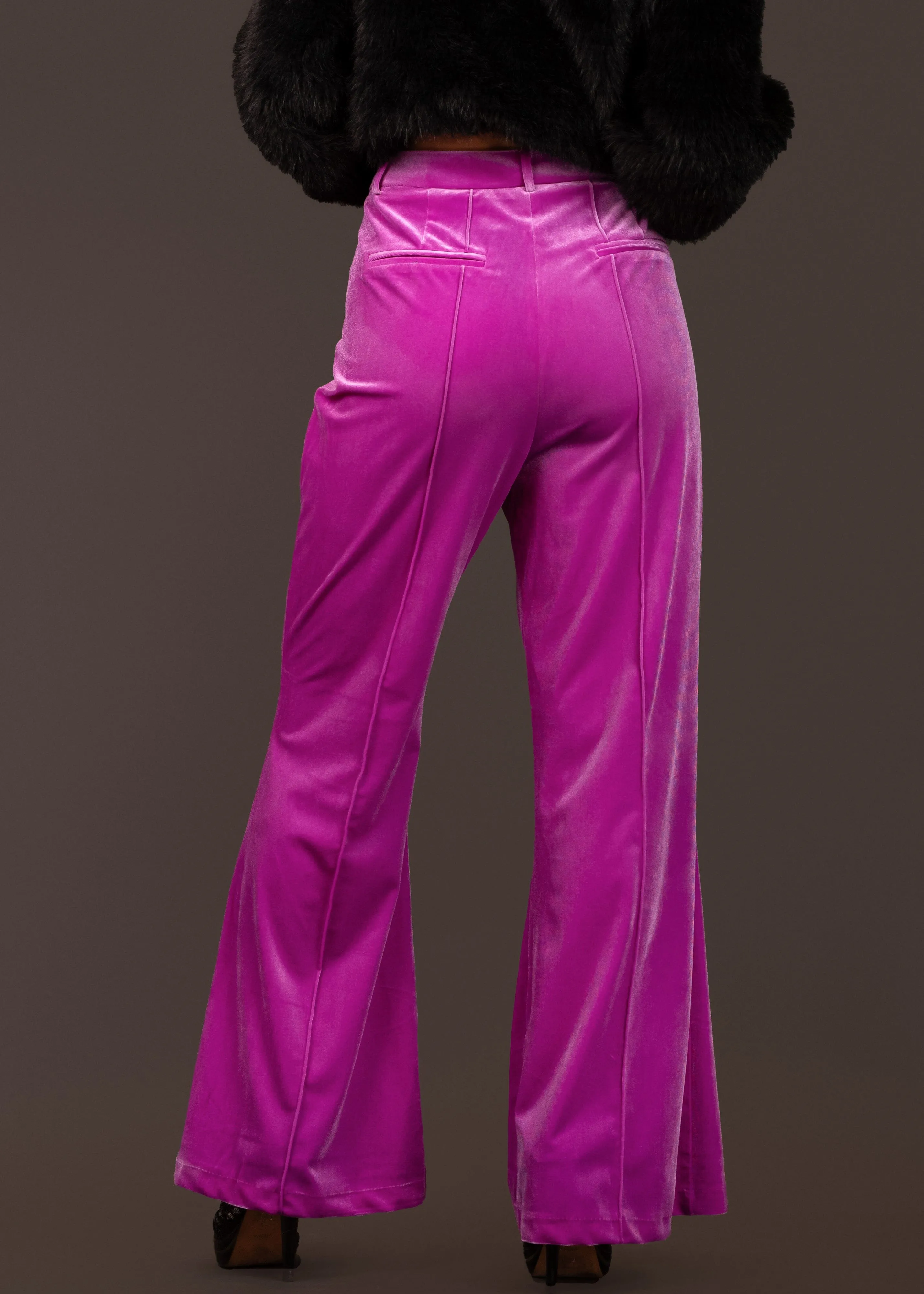 Hot Pink Velvet Dress Pants