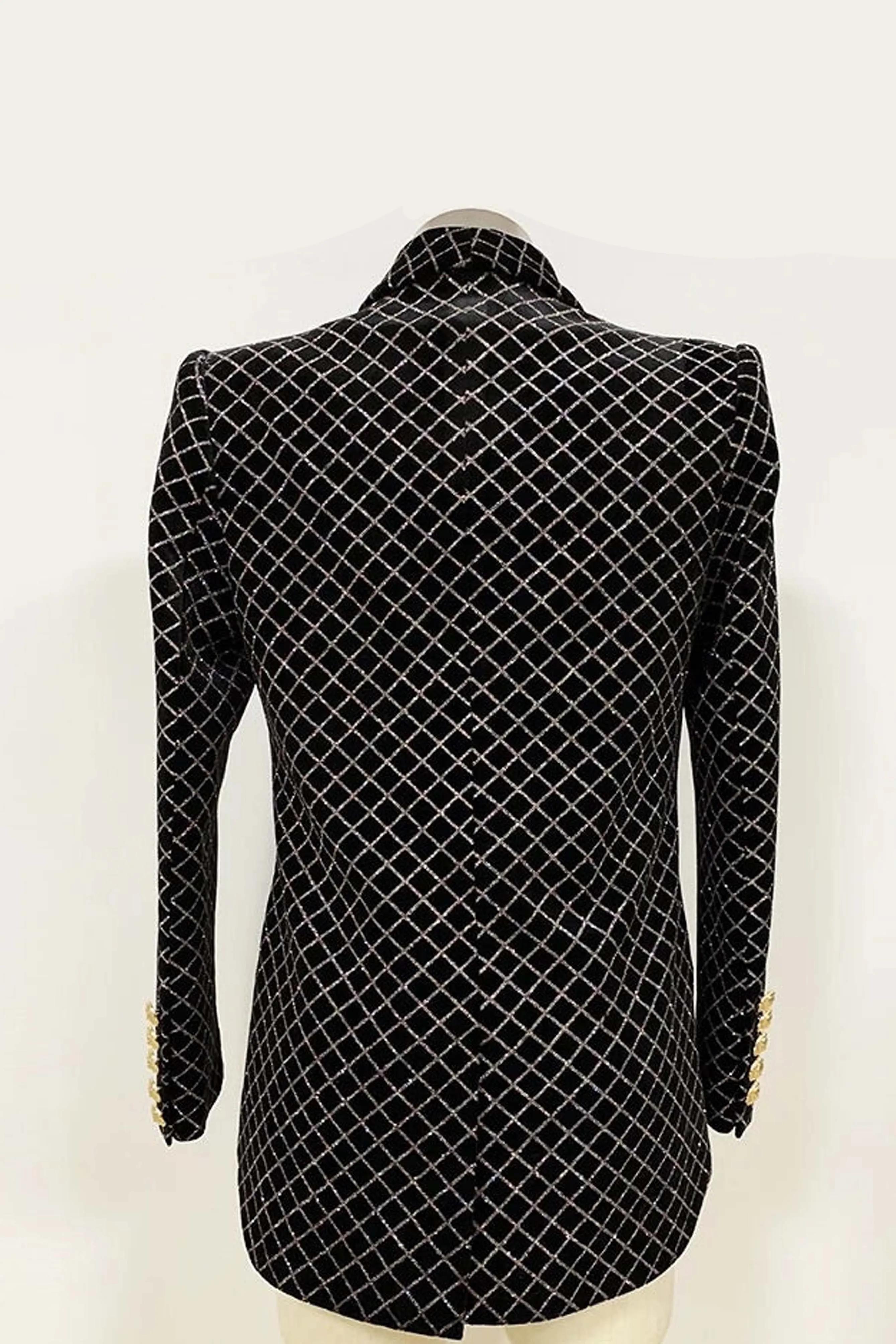 Here is an optimized title for the e-commerce product:

Stylish Jade Sparkle Blazer Jacket for Women - Premium Patterned Design