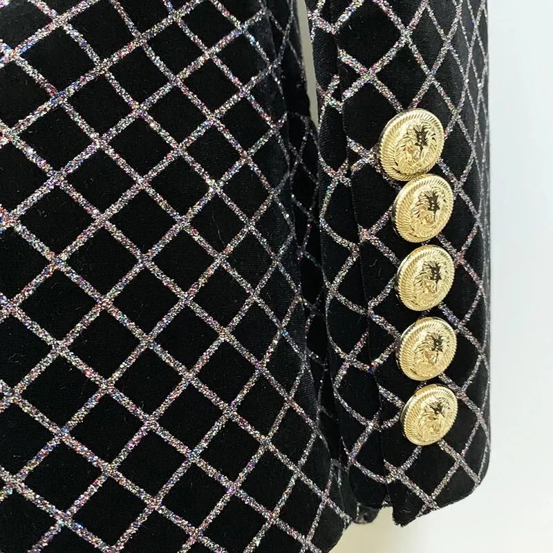 Here is an optimized title for the e-commerce product:

Stylish Jade Sparkle Blazer Jacket for Women - Premium Patterned Design
