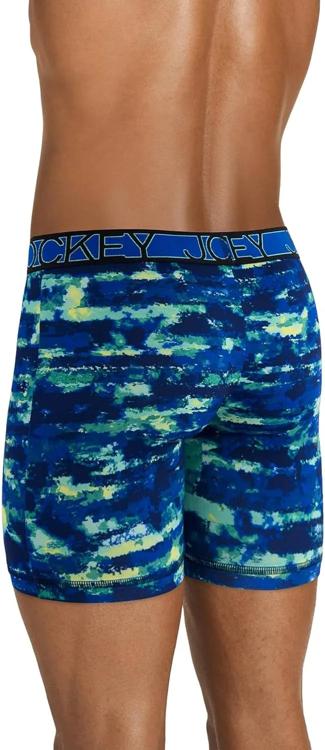 Jockey Men's Underwear Active Microfiber 9" Long Leg Boxer Brief - 3 Pack