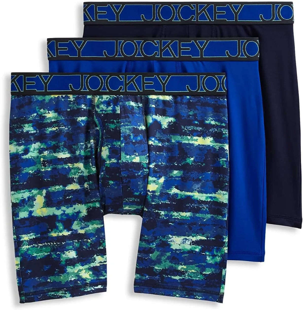 Jockey Men's Underwear Active Microfiber 9" Long Leg Boxer Brief - 3 Pack