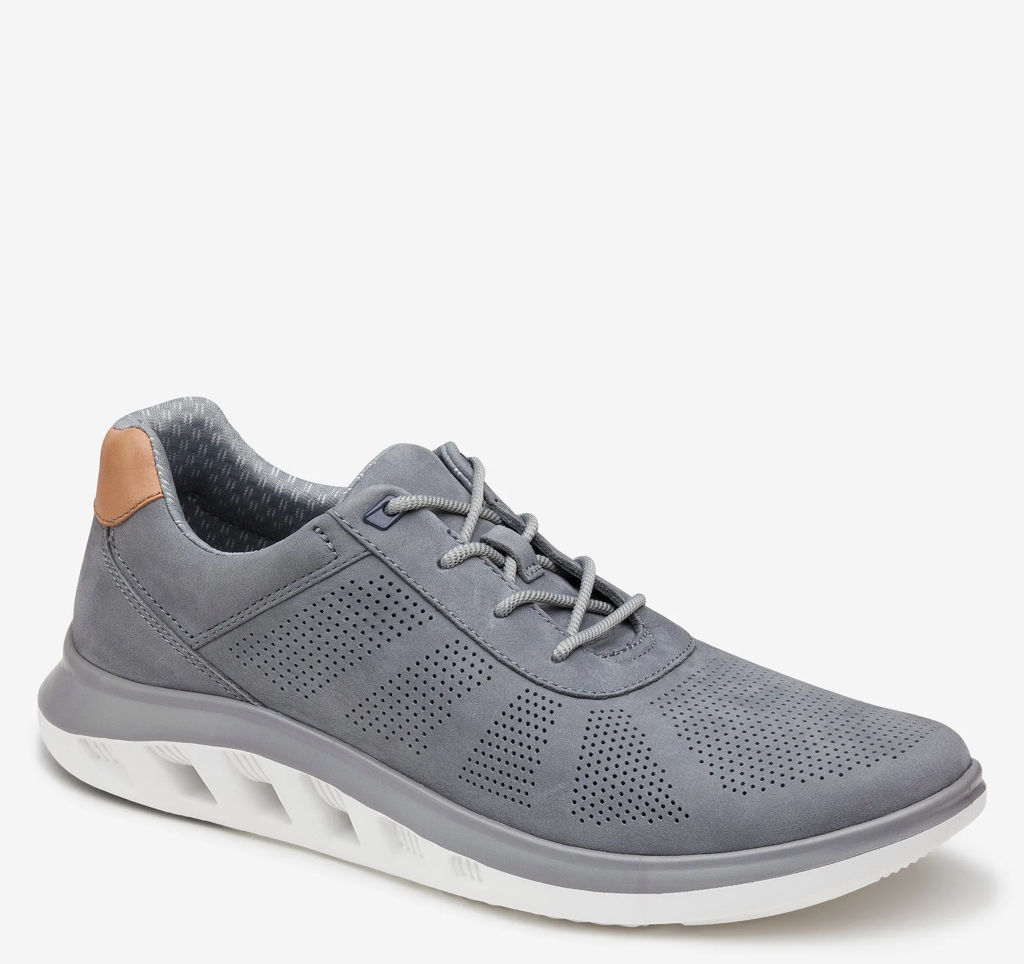 Johnston & Murphy Mens Active U-Throat Shoes in Gray Nubuck Leather