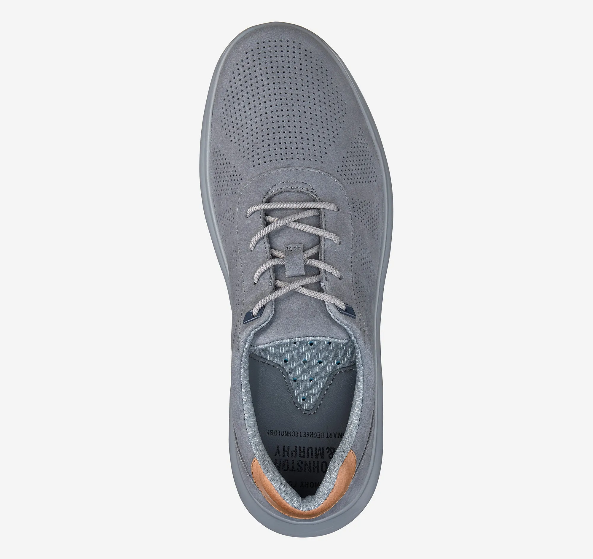 Johnston & Murphy Mens Active U-Throat Shoes in Gray Nubuck Leather