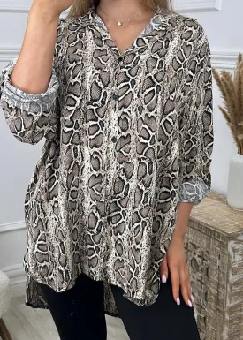 Judy Snakeskin Print Shirt