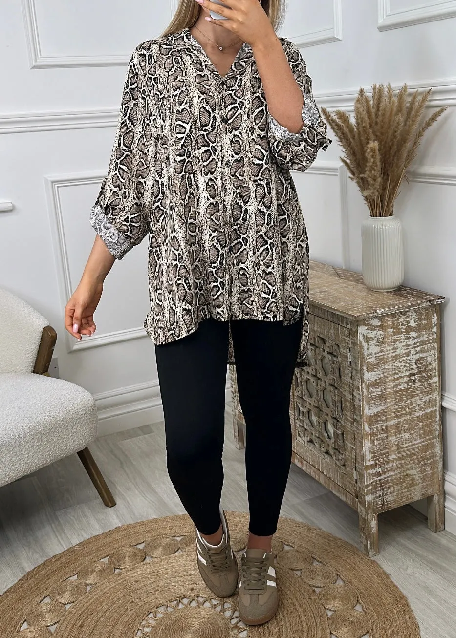 Judy Snakeskin Print Shirt