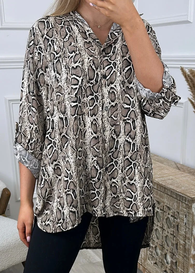 Judy Snakeskin Print Shirt