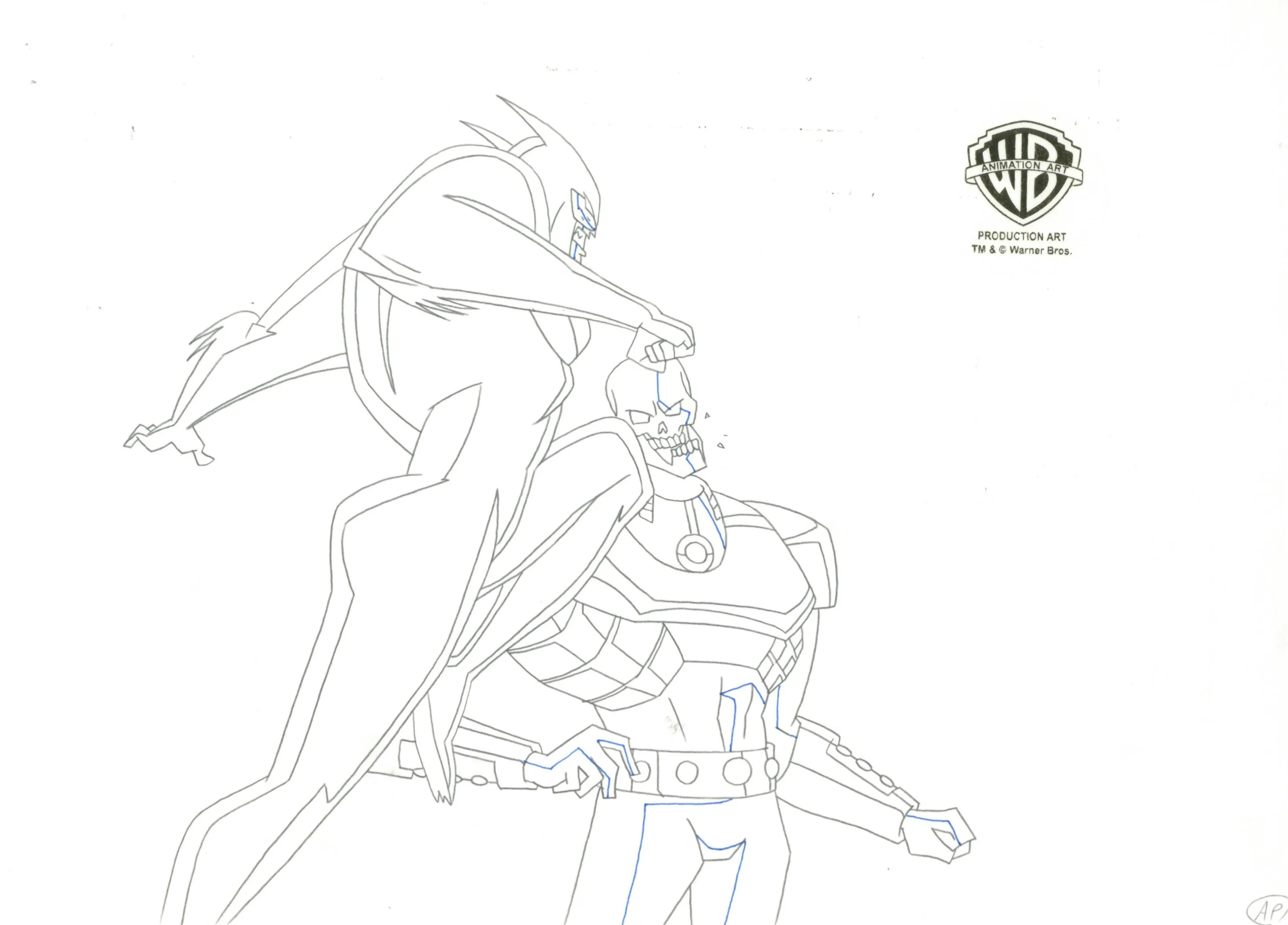 Justice League Unlimited Original Production Drawing: Wildcat, Atomic Skull