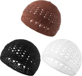 Kufi Hat for Men Knit Kufi Cap Crochet Beanie Skull Beanie for Men Women