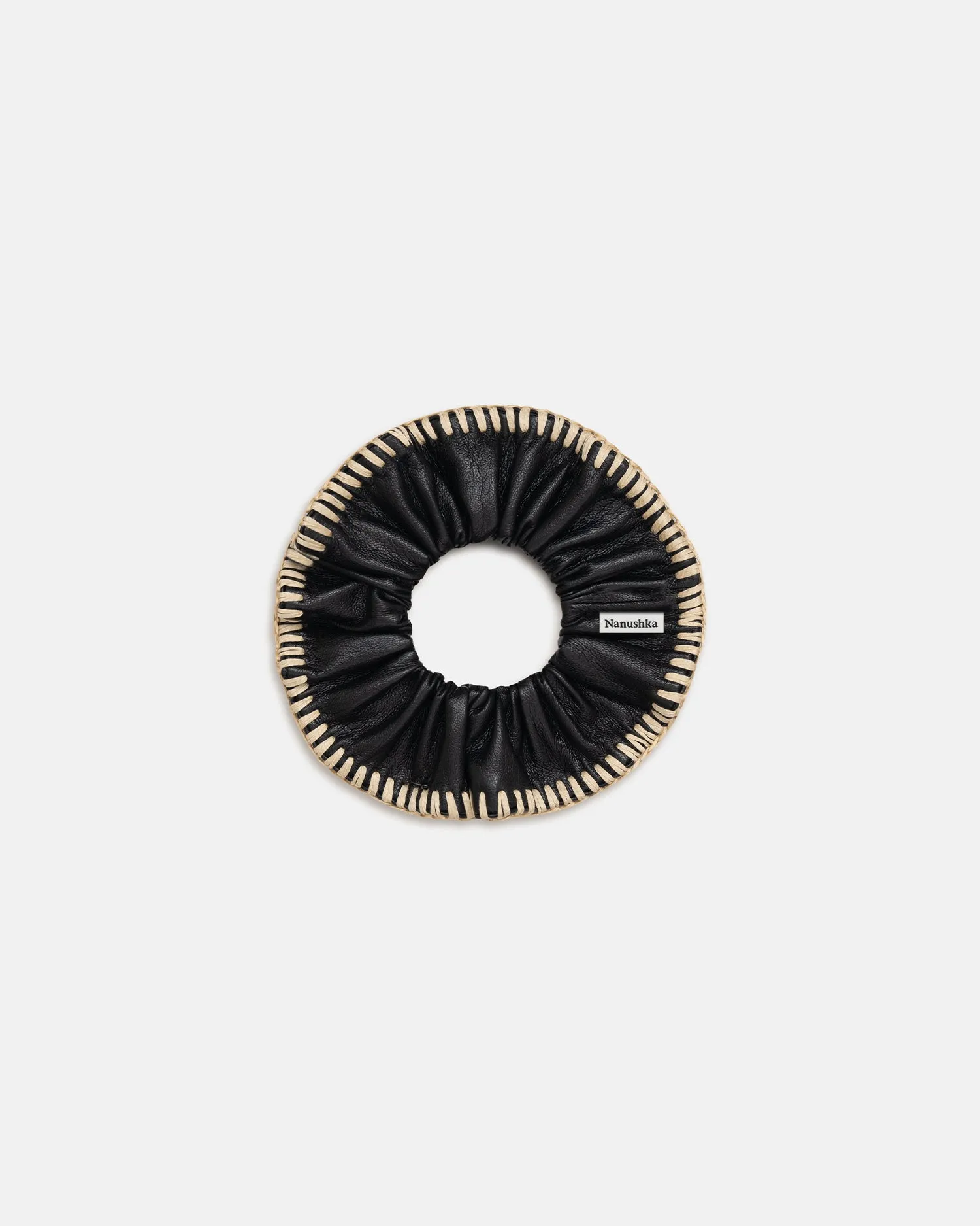 Lou - Okobor™ Alt-Leather Scrunchie - Black