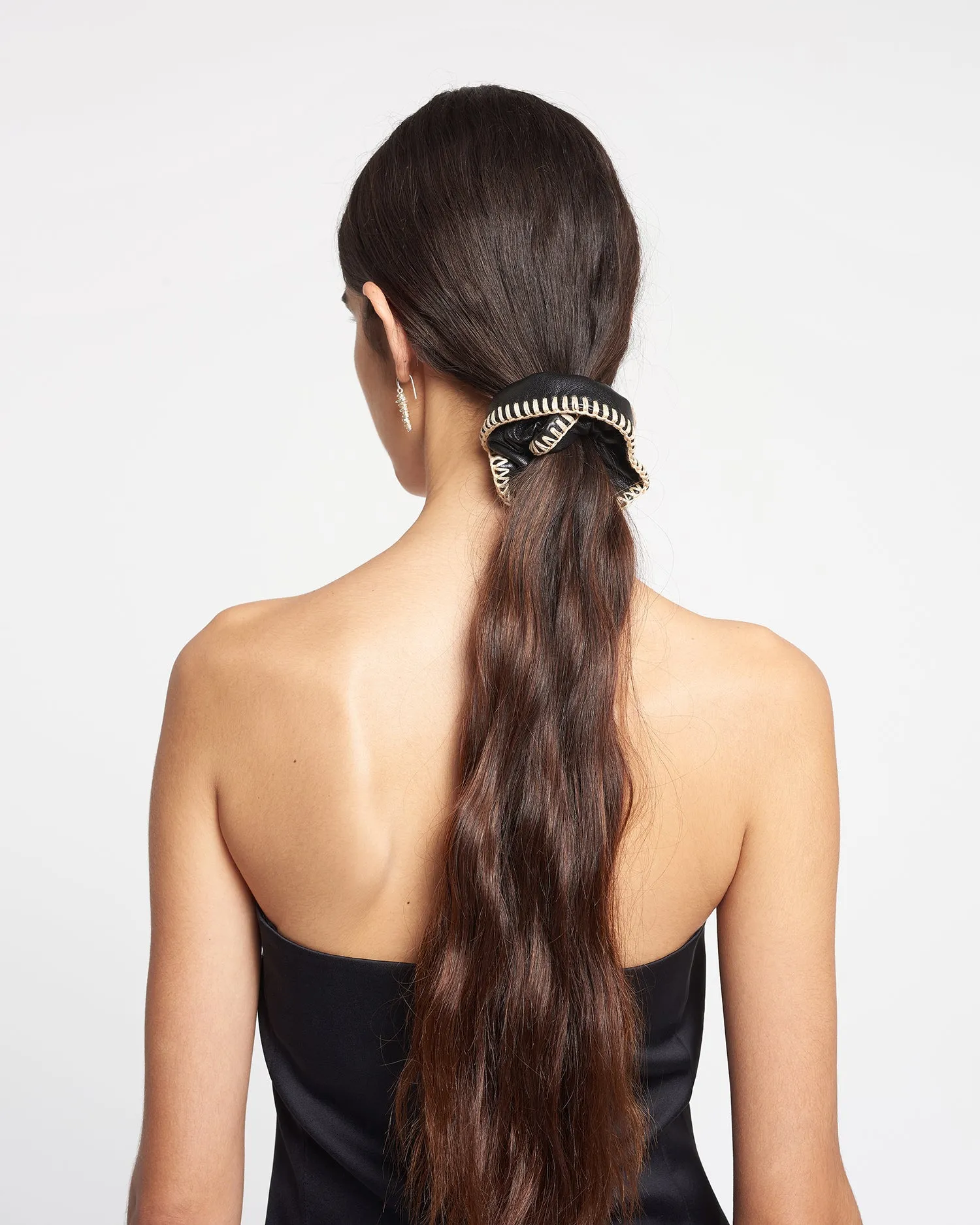Lou - Okobor™ Alt-Leather Scrunchie - Black