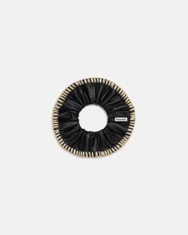 Lou - Okobor™ Alt-Leather Scrunchie - Black