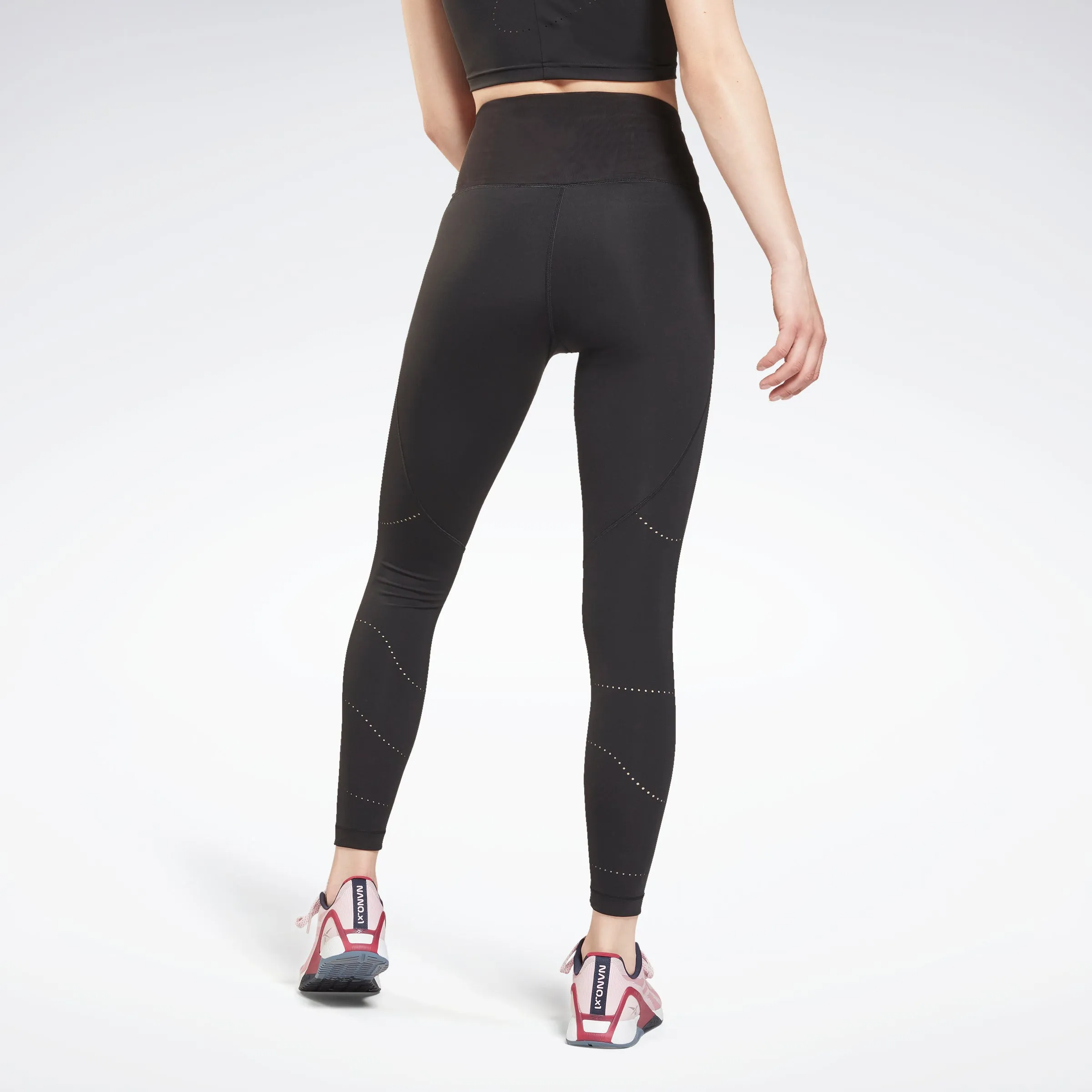 Lux Perform High Rise Perforated Leggings Black