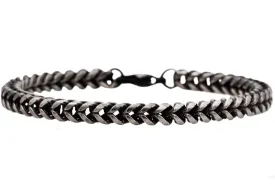 Mens Antique Plated Stainless Steel Franco Link Chain Bracelet