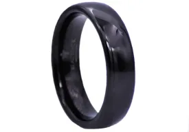Mens Black Plated Tungsten Band Ring
