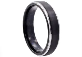 Mens Black Plated Tungsten Band Ring