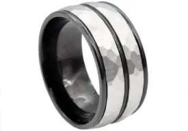 Mens Black Stainless Steel Ring