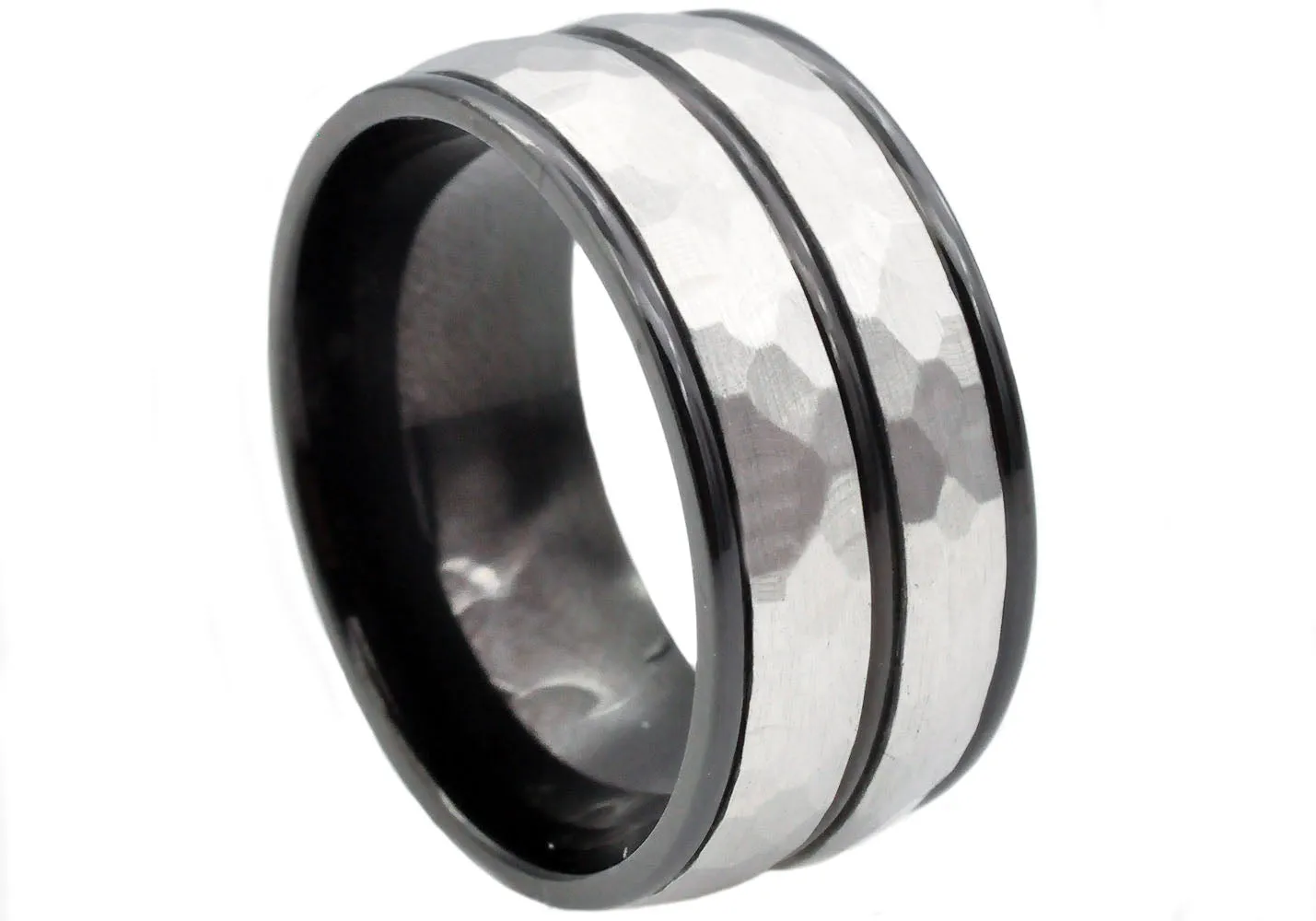 Mens Black Stainless Steel Ring