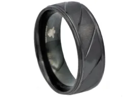 Mens Black Stainless Steel Ring