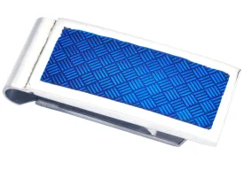 Mens Blue Stainless Steel Money Clip