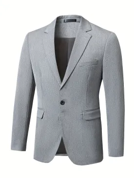 Men's Casual Solid Slim Fit One Button Business Lightweight Blazer