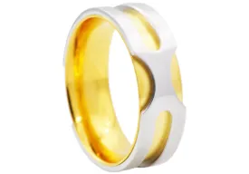 Mens Gold Stainless Steel Band Ring