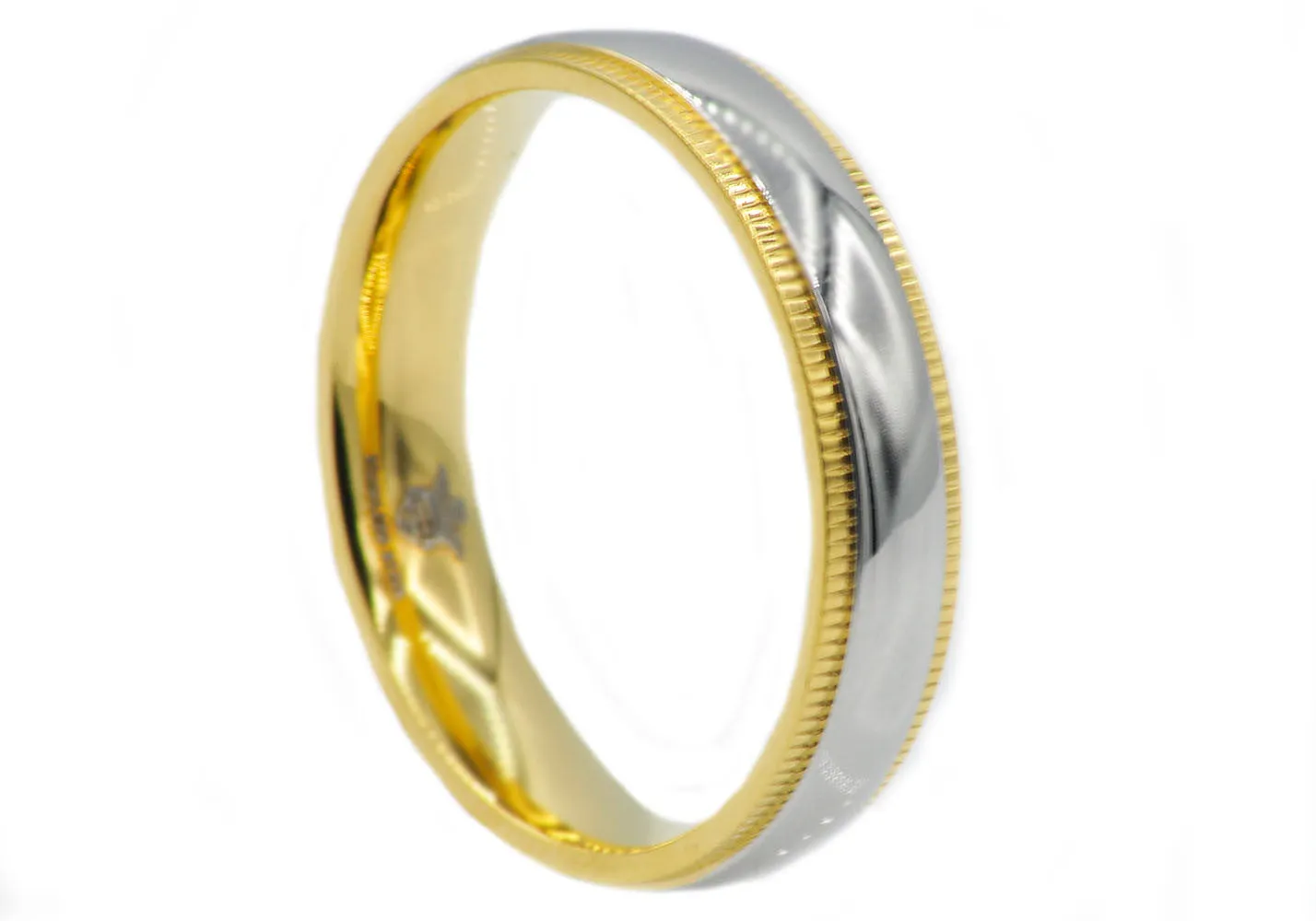 Mens Gold Stainless Steel Band