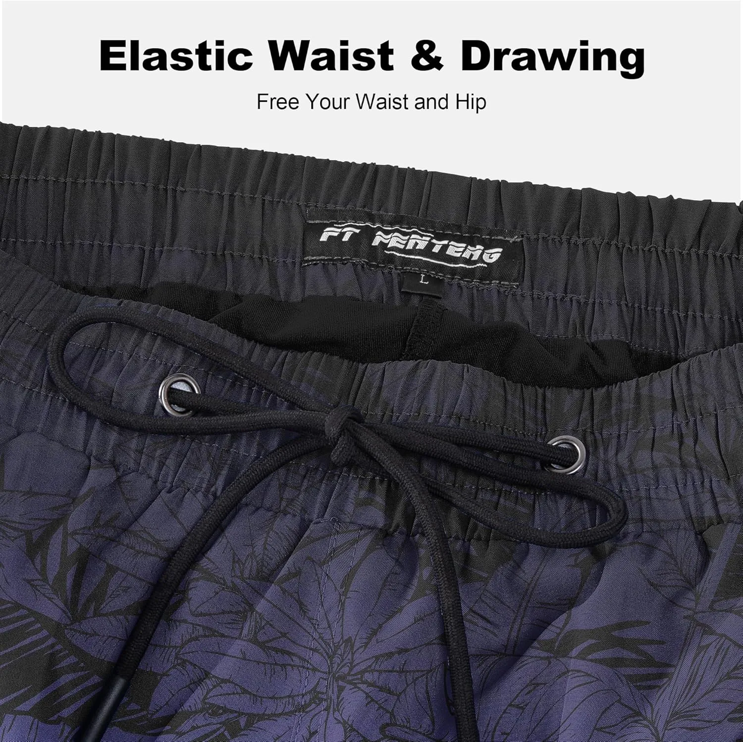 Mens Swim Trunks with Compression Liner 9" Stretch Board Shorts 2 in 1 Quick Dry Swimwear Bathing Suits
