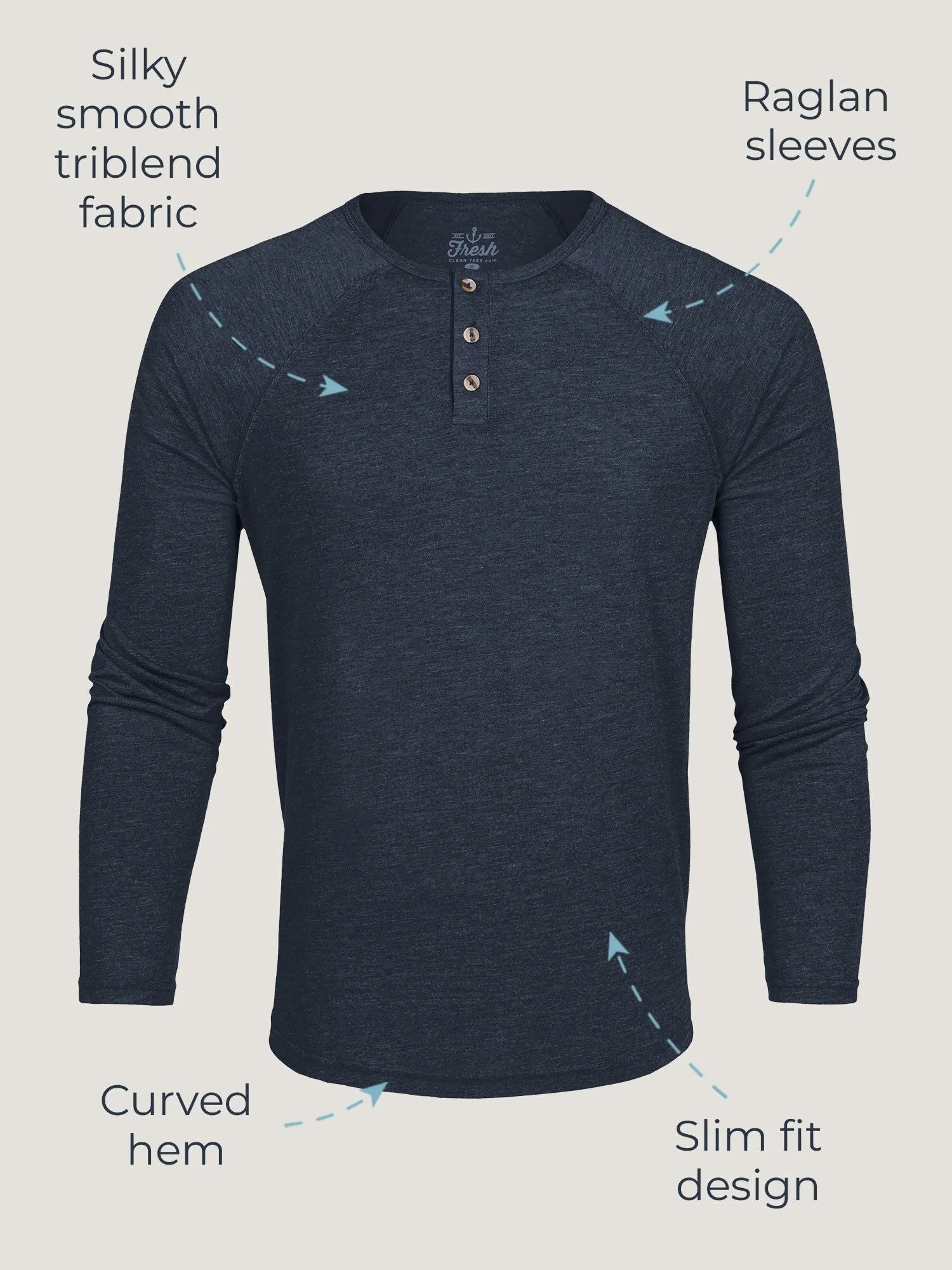 Military Slim Fit Long Sleeve Henley