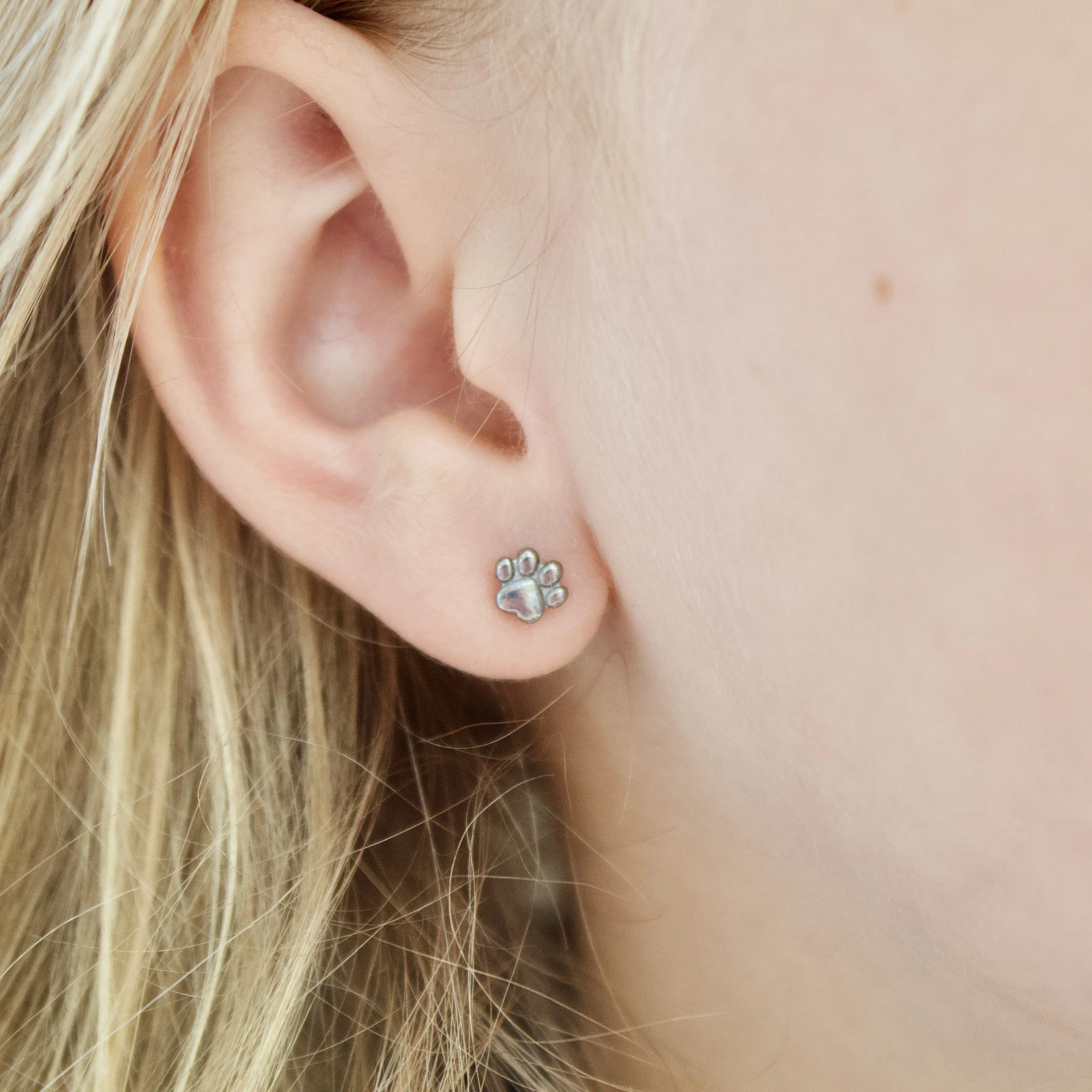 Mini Paw Stud Hypoallergenic Earrings