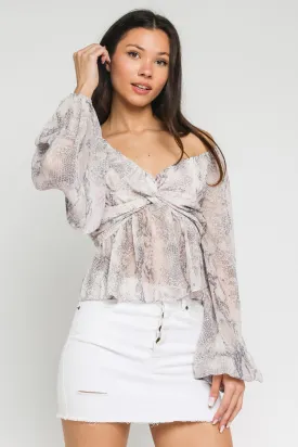 OFF SHOULDER TWIST BLOUSE