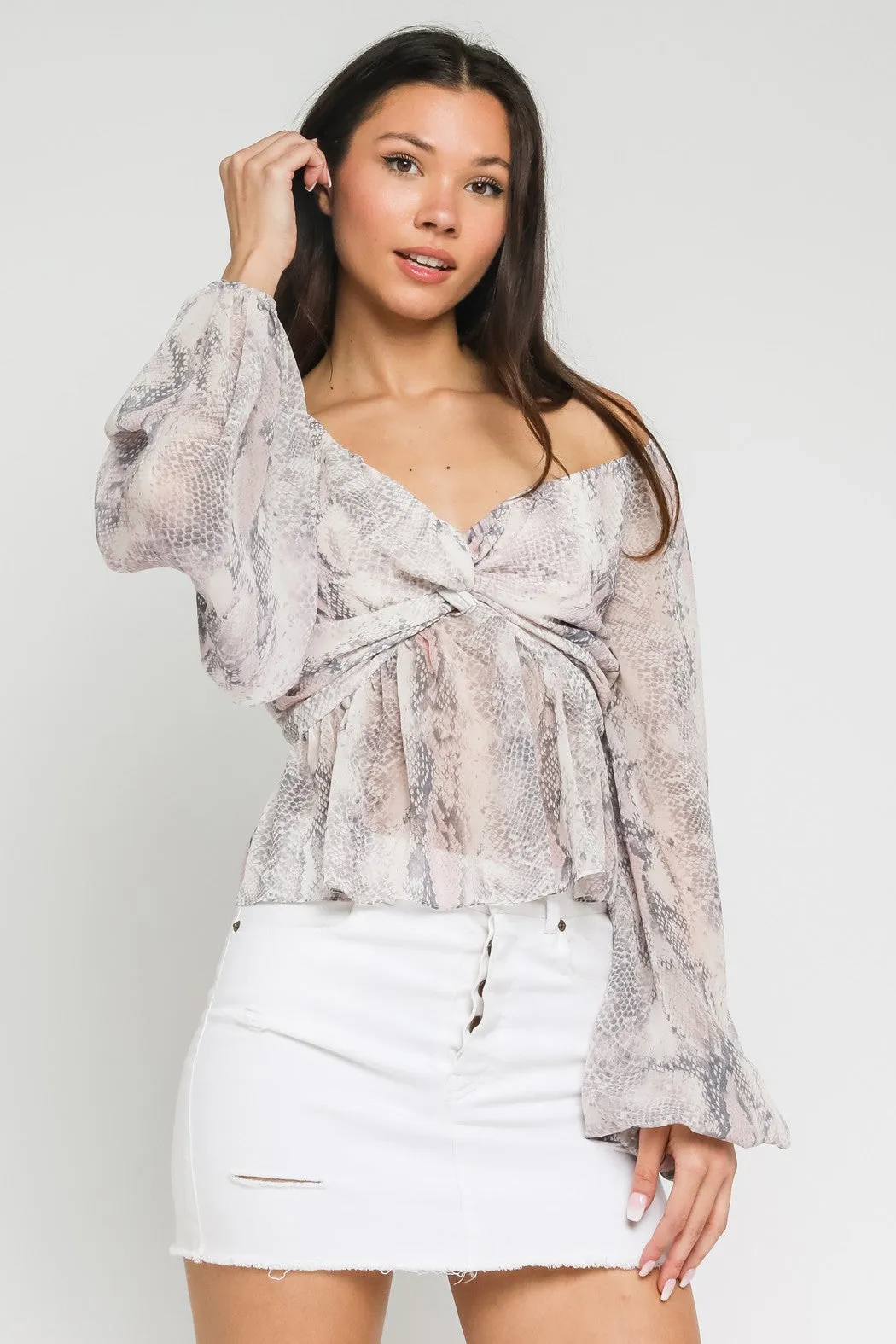 OFF SHOULDER TWIST BLOUSE