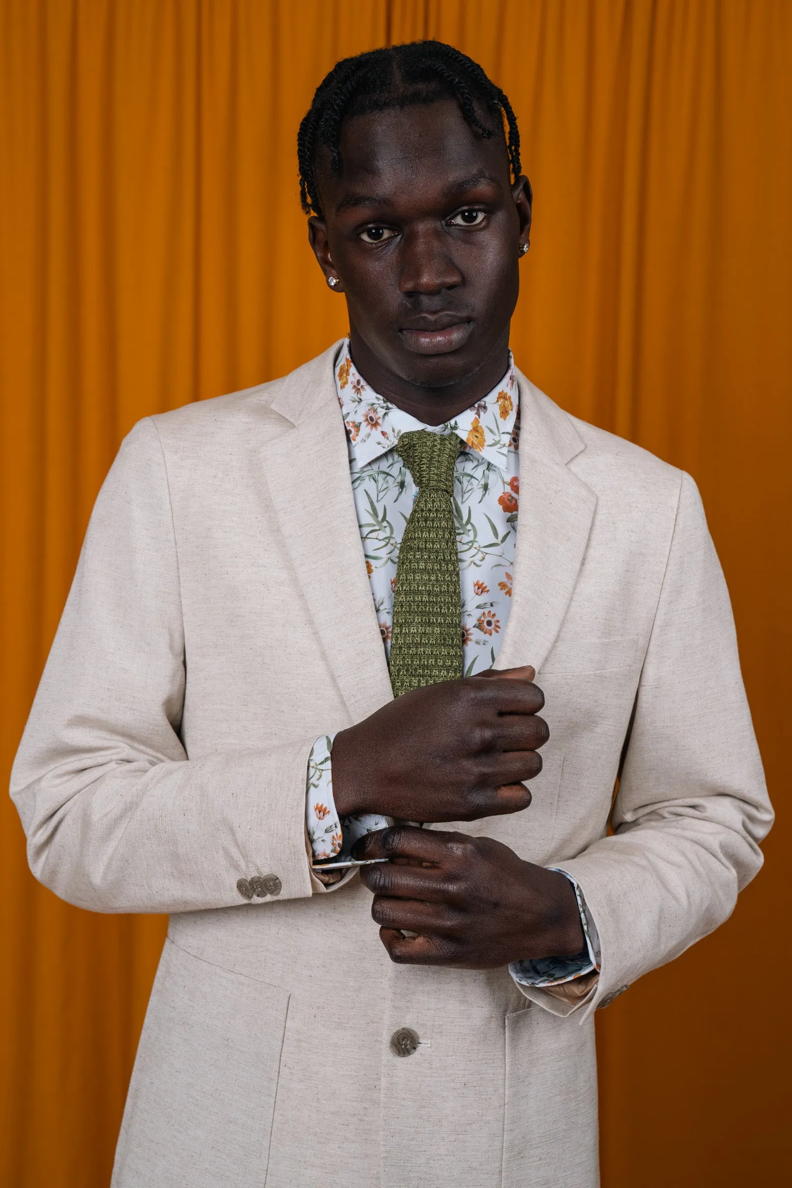 Olive Texture Knitted Tie