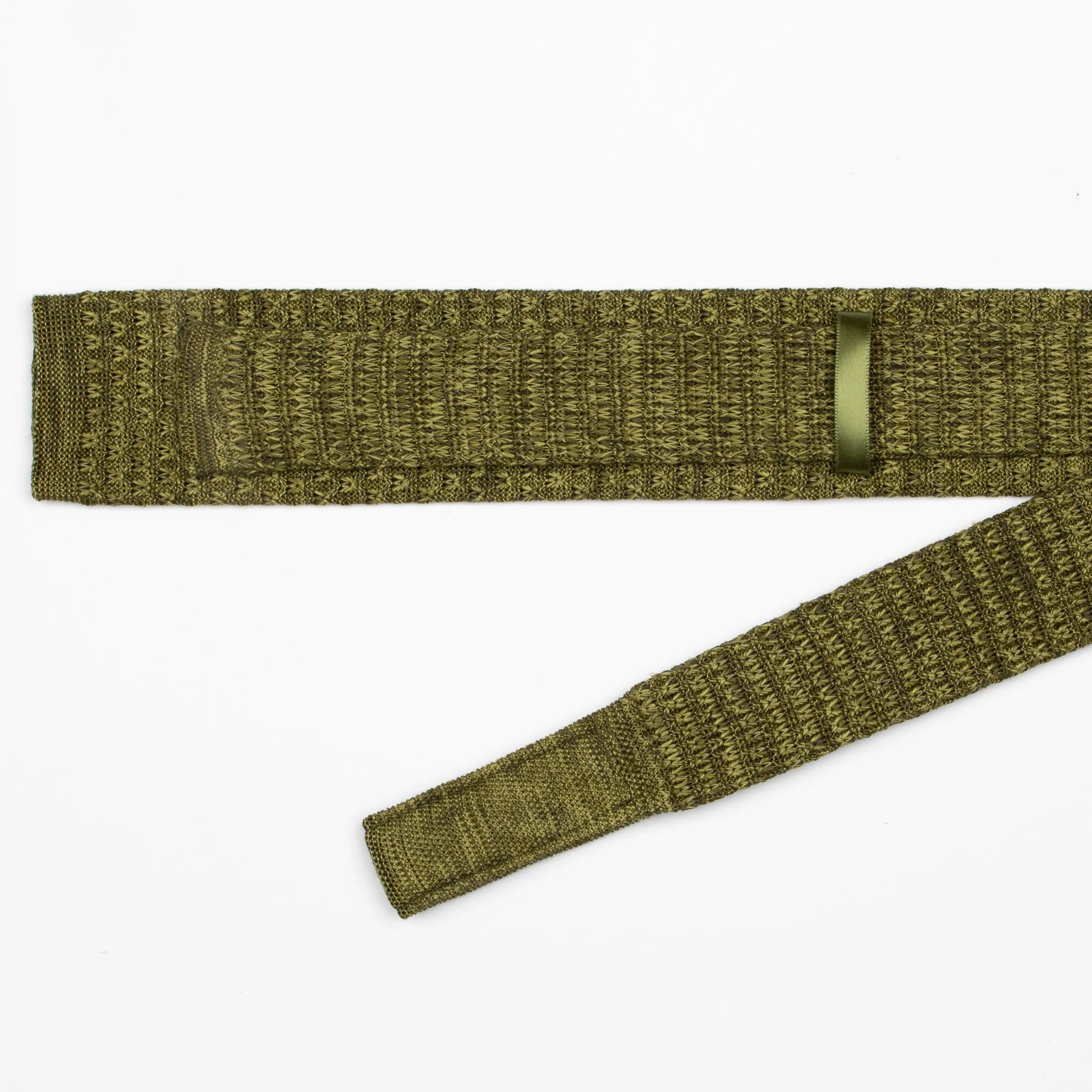 Olive Texture Knitted Tie