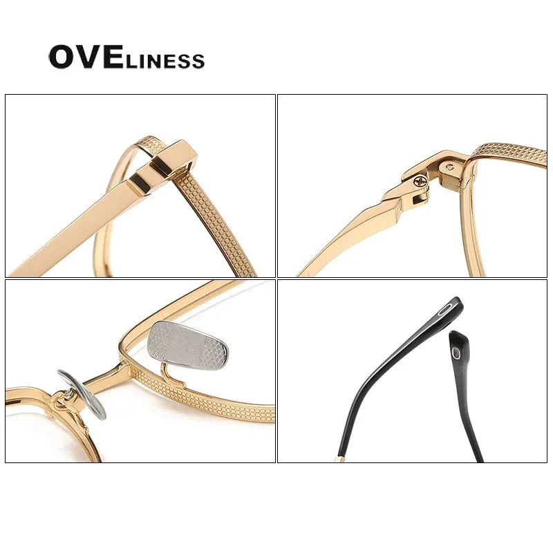 Oveliness Men's Full Rim Square Titanium Eyeglasses 80929